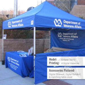 Eclipse 10x10 Promotional Tent with Sidewall and Rail Skirts